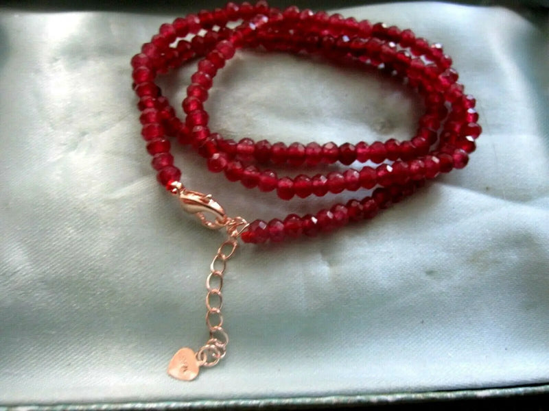 Faceted Garnet Necklace 18-20 inches
