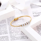 Rotating Zircon Bangle Stainless Steel Plating Jewelry