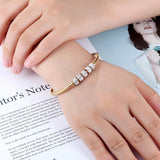 Rotating Zircon Bangle Stainless Steel Plating Jewelry