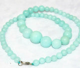 6-14mm Brazilian Aquamarine Bead Necklace 18 inches