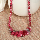 6-14mm Chalcedony Gemstone Beads Necklace 18inch H66