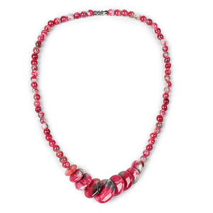 6-14mm Chalcedony Gemstone Beads Necklace 18inch H66