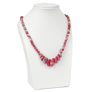 6-14mm Chalcedony Gemstone Beads Necklace 18inch H66