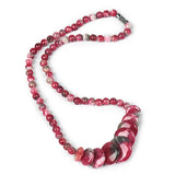 6-14mm Chalcedony Gemstone Beads Necklace 18inch H66