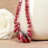 6-14mm Chalcedony Gemstone Beads Necklace 18inch H66