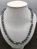 Gray Rainbow Moonstone Round Gems Necklace 6/8/10/12mm Natural