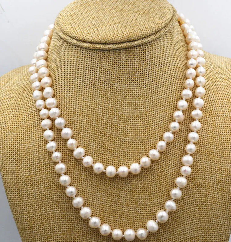 8-9mm Akoya Freshwater Cultured Pearl Necklace 32in