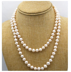 Long Akoya Freshwater Pearl Necklace 50in