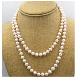 Long Akoya Freshwater Pearl Necklace 50in