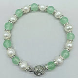 Freshwater Pearl & Green Jade Bracelet