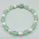Freshwater Pearl & Green Jade Bracelet