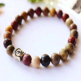 8mm Buddhist Wood Tibetan Silver Buddha Bracelet Chain Buddhism Mental Beaded