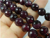 8mm Red Garnet Faceted Round Loose Beads 15 Inch Strand