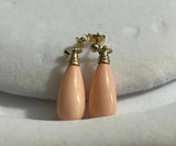 Pink Sea Shell Pearl Drop Earrings 8x18mm