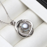 925 Silver Pendant Women, Freshwater Pearl Necklace