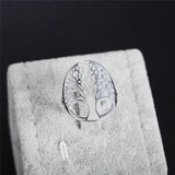 925 Silver Tree Of Life Ring Elegant Lady Women Unisex Jewelry
