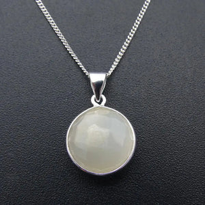 Sterling Silver Jade Pendant Necklace Women Charm Gift