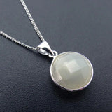 Sterling Silver Jade Pendant Necklace Women Charm Gift