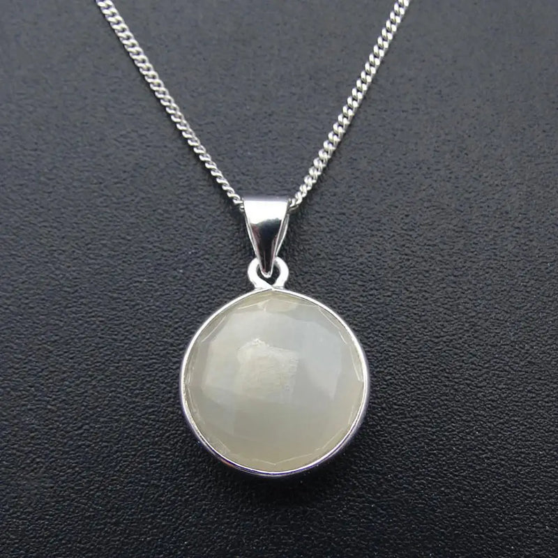 Sterling Silver Jade Pendant Necklace Women Charm Gift