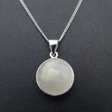Sterling Silver Jade Pendant Necklace Women Charm Gift