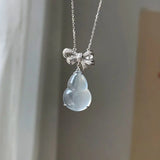 Glass Chalcedony Gourd Pendant Inlaid Style Female
