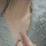 S925 Silver Grandmother Green Zircon Princess Pendant
