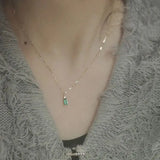 S925 Silver Grandmother Green Zircon Princess Pendant