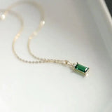 S925 Silver Grandmother Green Zircon Princess Pendant