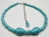4mm Round & 8x11mm Water Drop Beads Bracelet 7.5 Inches