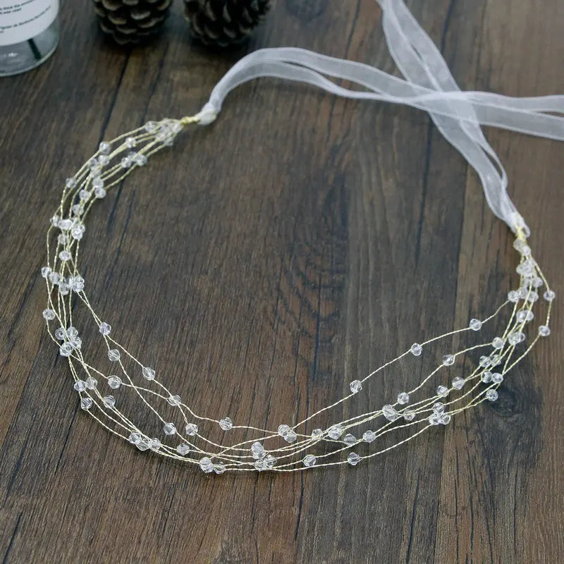 Beaded Crystal Hair Band for Wedding