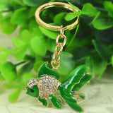 Butterfly Tail Fish Rhinestone Keychain Charm Pendant Gift
