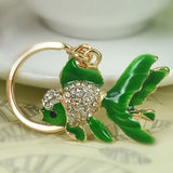 Butterfly Tail Fish Rhinestone Keychain Charm Pendant Gift