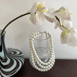 3 Row Layer Pearl Choker Necklace Birthday Gift