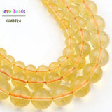 Citrines Transparent Glass Crystal Beads Round Loose Beads