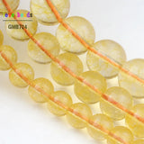 Citrines Transparent Glass Crystal Beads Round Loose Beads
