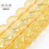 Citrines Transparent Glass Crystal Beads Round Loose Beads
