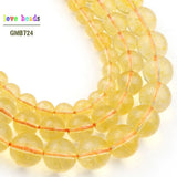 Citrines Transparent Glass Crystal Beads Round Loose Beads