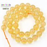 Citrines Transparent Glass Crystal Beads Round Loose Beads