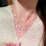 Water Drop Tassel Necklace Women Party Jewelry Choker