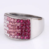 Multicolor Crystal Wedding Rings for Woman