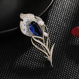 Red Zircon Inlaid Tulip Brooch Pin Winter Jewelry Christmas Broche