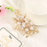 Crystal Golden Leaf Hair Jewelry Bridesmaid Tiara Flower Hair Pin