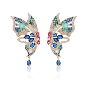 CZ Butterfly Earrings for Wedding, Crystals Earring