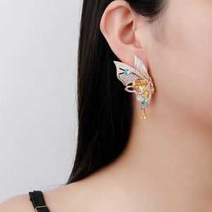 CZ Butterfly Earrings for Wedding, Crystals Earring