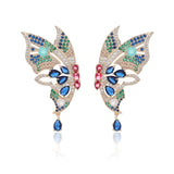 CZ Butterfly Earrings for Wedding, Crystals Earring