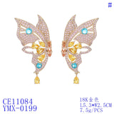 CZ Butterfly Earrings for Wedding, Crystals Earring