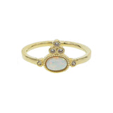 Delicate Fire Opal Zircon Champagne Ring For Women