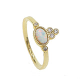 Delicate Fire Opal Zircon Champagne Ring For Women