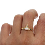 Delicate Fire Opal Zircon Champagne Ring For Women