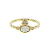 Delicate Fire Opal Zircon Champagne Ring For Women